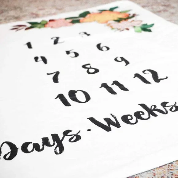 Super Soft floral baby milestone blanket NEW - Picture 5 of 6